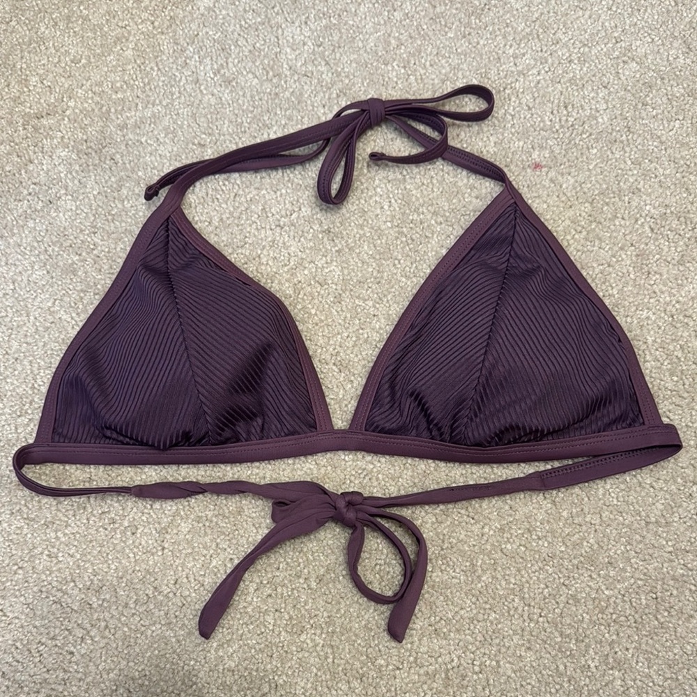 Kona Sol Purple Triangle Bikini Top with Adjustable Ties